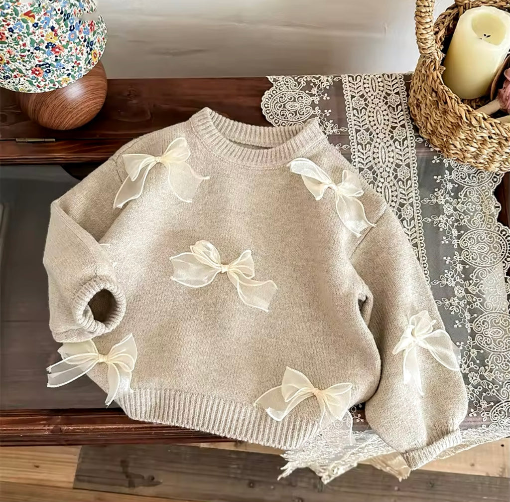 Bow Jumper Beige