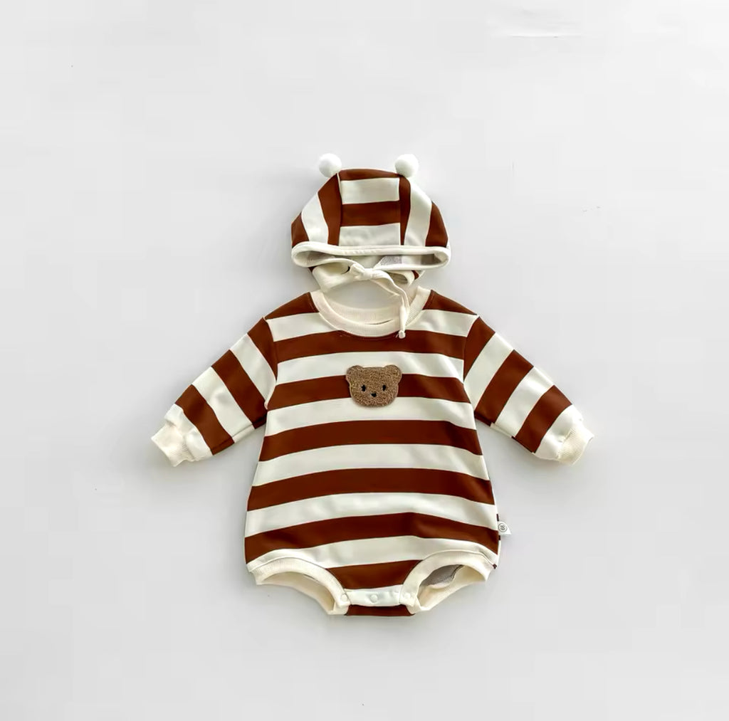 Bear Romper & Hat Stripe