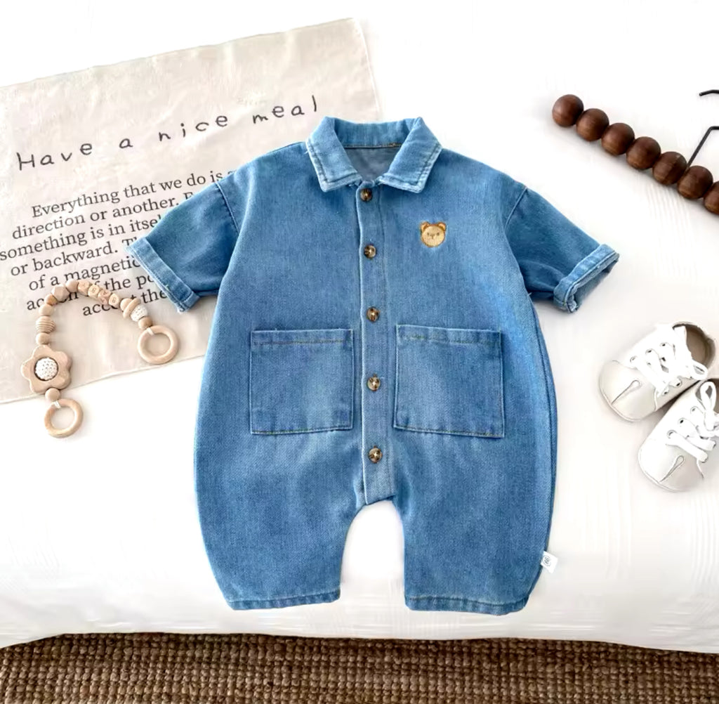 Bear Denim Romper